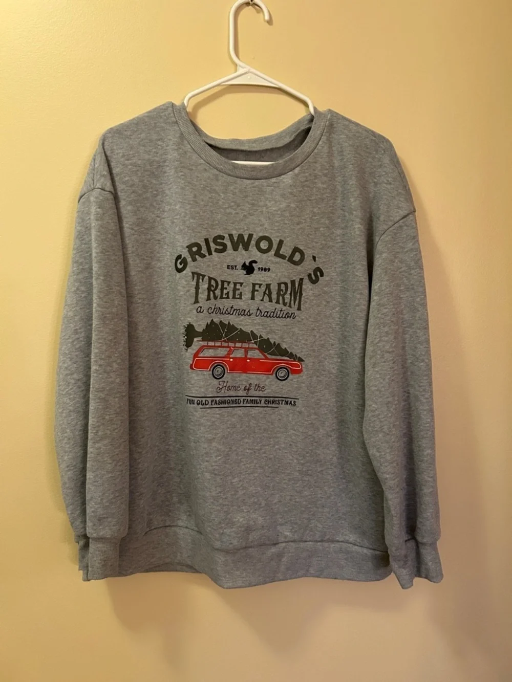 SHEIN Gray Crewneck Sweatshirt – Red Wagon Graphic, Cozy Casual Pullover